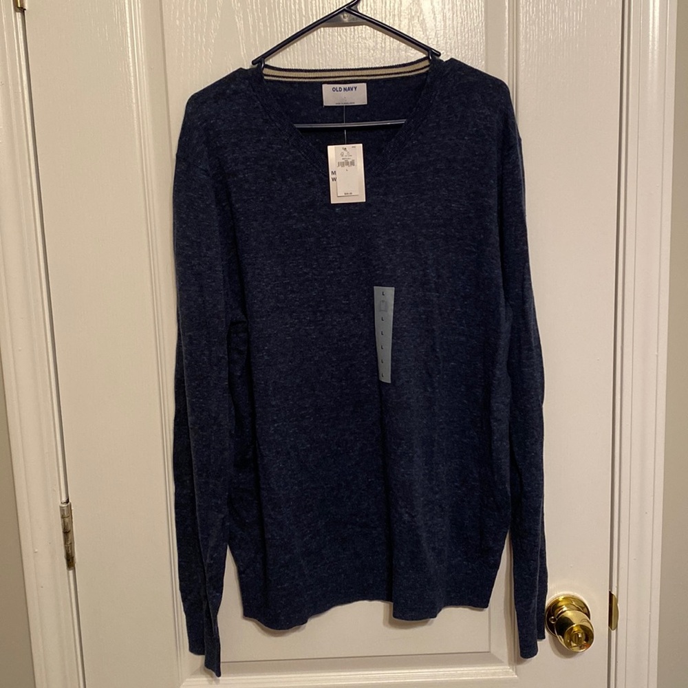NWT V Neck Lightweight Sweater from Old Navy size Men’s Large - Heather Blue